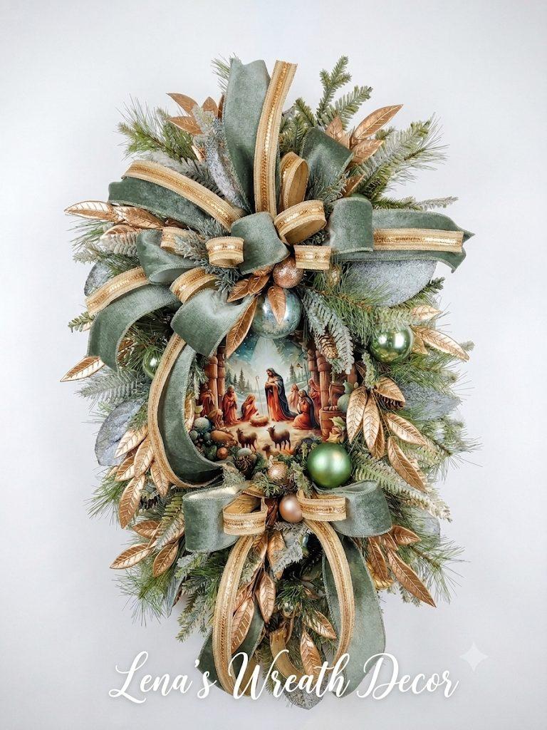 Festive Fall pumpkin grapevine