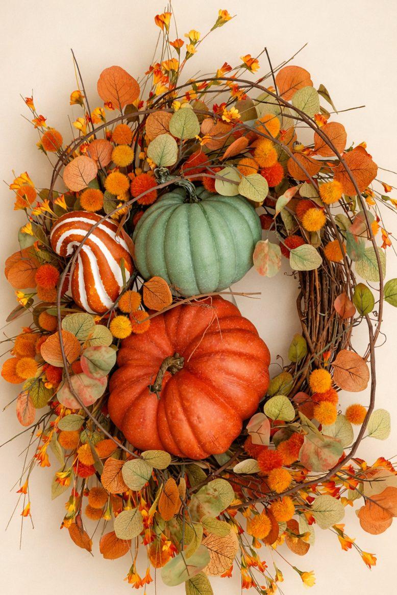 Festive Fall Pumpkin Grapevine