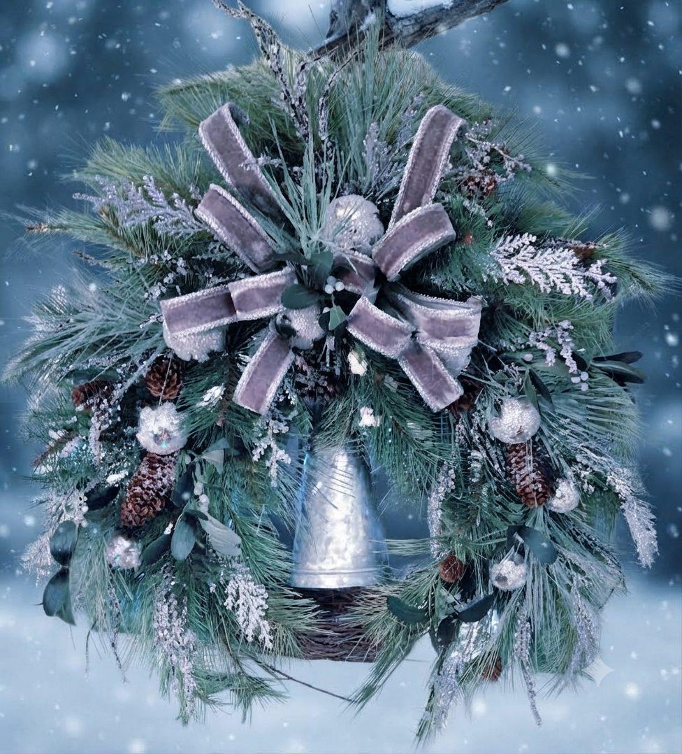 Silver Bell Grapevine Charm