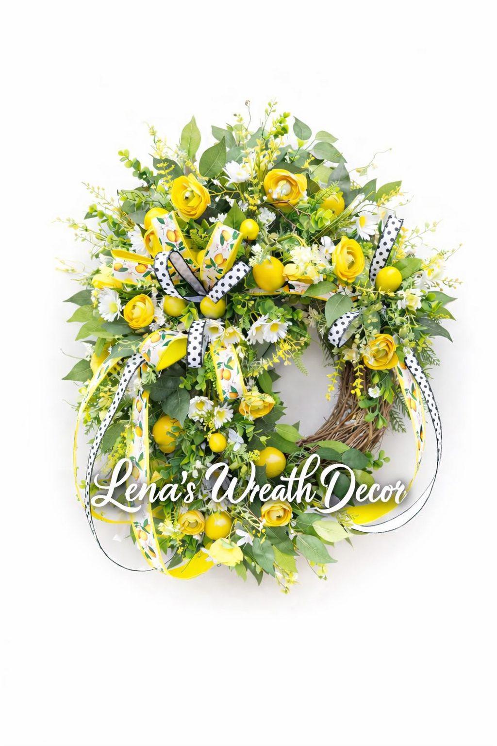 Lemon Zest Grapevine Wreath
