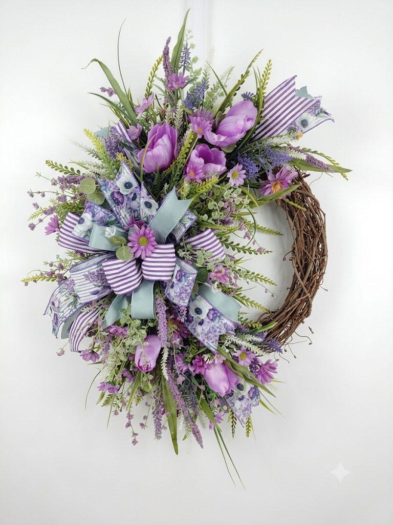Spring Tulip Grapevine Wreath