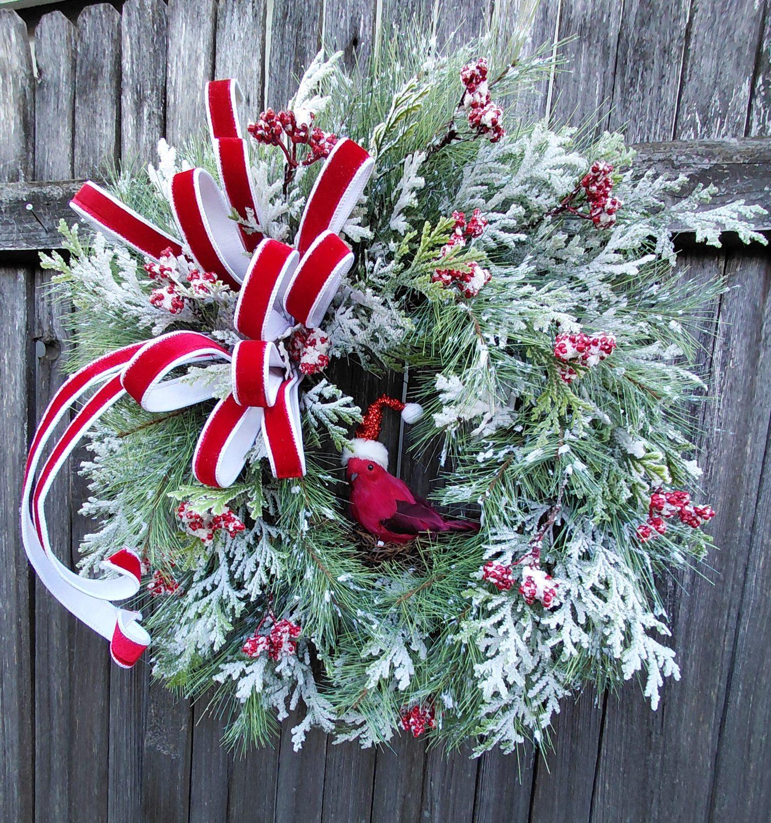 Winter Cardinal Grapevine Wreath